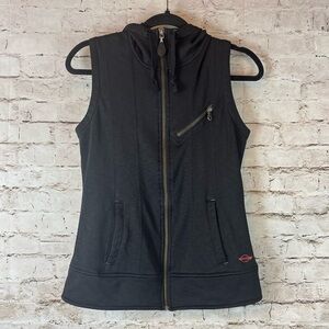 SIMS Snowboarding Women's Medium Vest Black Red Hood Polyester Snow Ski M Med